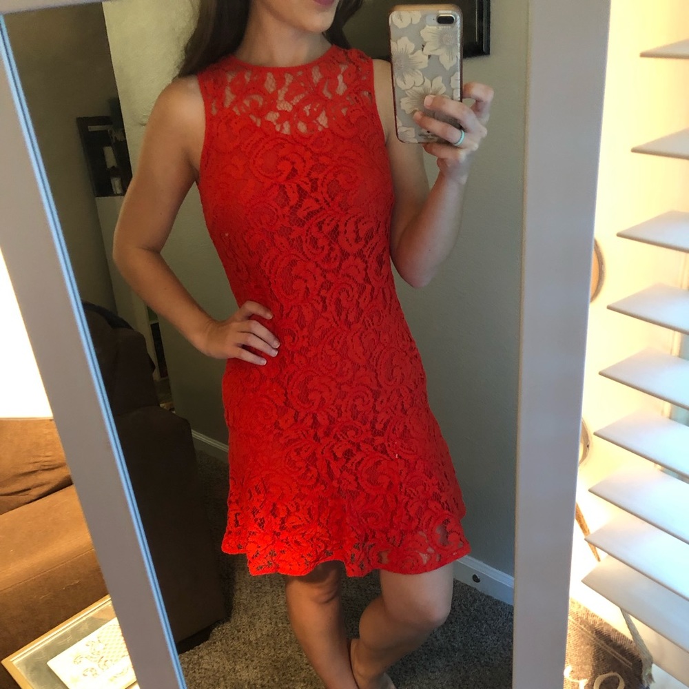 Coral-colored Michael Kors dress